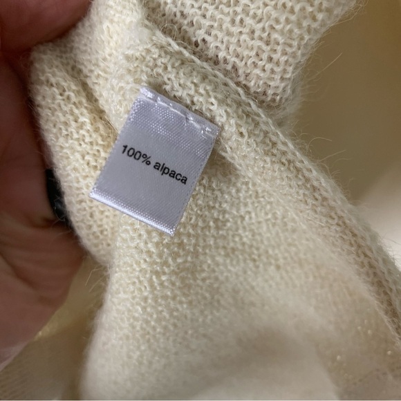Peruvian connection womens cream 100% alpaca button up cardigan S - Picture 6 of 7